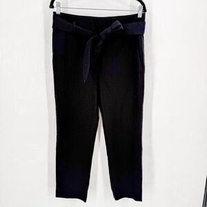 DKNY Elegant Black Ankle Pants with Bow Detail